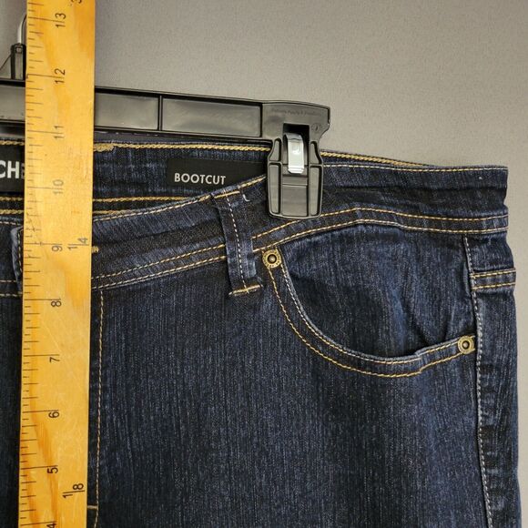 Jordache Bootcut Jeans Womens 16 Blue Dark Wash Stretches Trouser Button Pockets - Picture 7 of 16